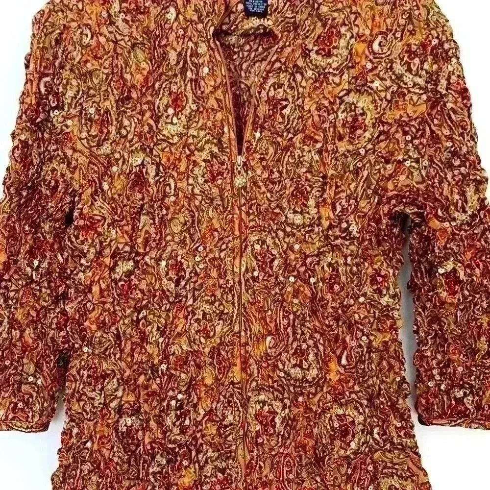MSK Dressy Jacket, Medium, with sequins, zips up front